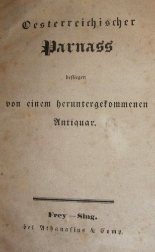 Tituln strana knihy Rakouskho Parnasu U. D. Horna